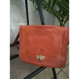 Vintage Leather Brown‎ Italian Italy Crossbody Bag Boho Western